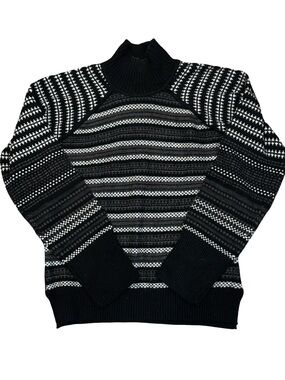 Cyrus Black & White Striped Turtleneck Sweater